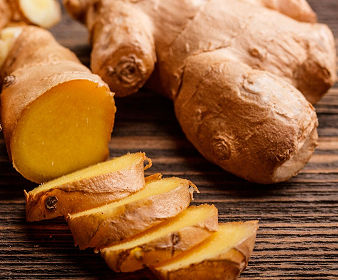 Raízes de gengibre.